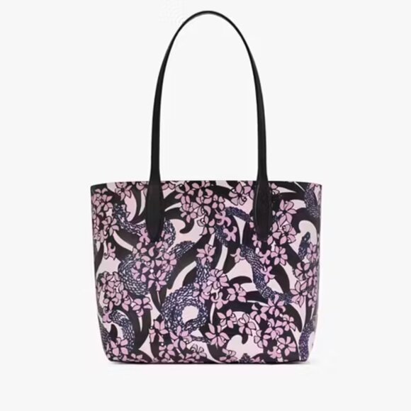 NWT Kate Spade Snake Garden Printed Reversible Tote - Picture 3 of 6